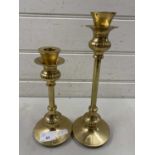 Pair of modern brass candlesticks