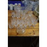 Mixed Lot: Various assorted drinking glasses, cut glass bowl etc