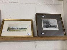 Richard Cox, study of Felixstowe Ferry together with a monochrome print of Cromer