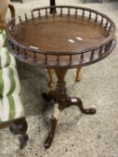 Reproduction Georgian style galleried top wine table (a/f)