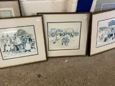 Group of three prints by Margaret Chapman, framed and glazed