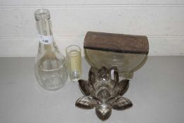 Mixed Lot: Various glass wares to include a flower formed candle holder