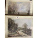 Two coloured prints after Corot, framed and glazed