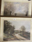 Two coloured prints after Corot, framed and glazed