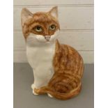 Large pottery ginger tabby cat