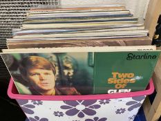 Box of various LP's to include Glen Campbell, Tony Bennett and many others