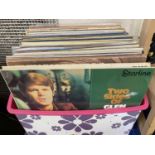 Box of various LP's to include Glen Campbell, Tony Bennett and many others