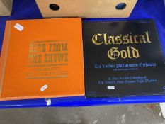 Two boxed editions of LP's to include Hits from the Shows, The Greatest Music from Broadway etc