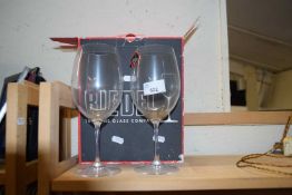Pair of Ridel large wine glasses
