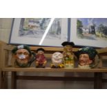 Collection of various character jugs to include Royal Doulton The Cavalier and others