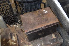 Small metal deed box