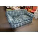 Tartan upholstered two seater sofa