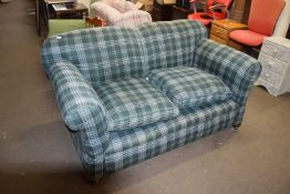 Tartan upholstered two seater sofa