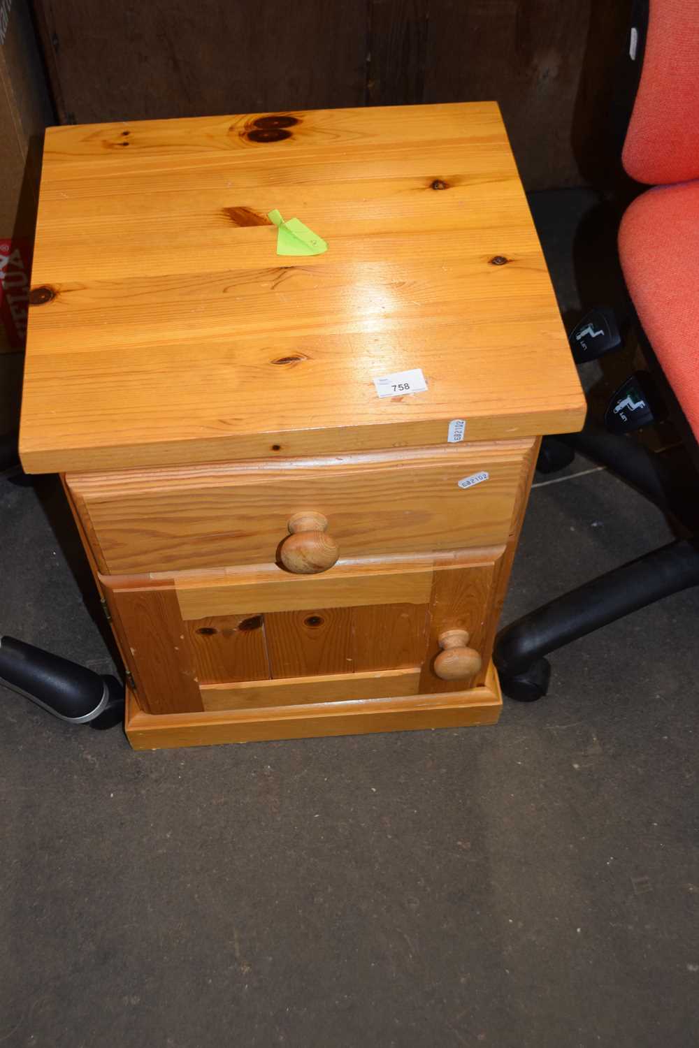 Pine bedside cabinet