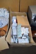 Box of various light switches, fuses and other items