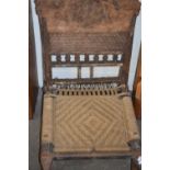 Indian hardwood chair with woven seat