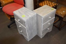 Pair of painted bedside cabinets