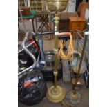 Floor standing brass oil lamp