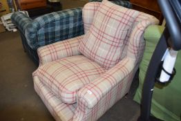 Tartan upholstered armchair