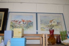 Pair of watercolours by K Oulsten, South Creake and Wells next the Sea, both framed and glazed