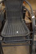 Two metal framed garden chairs