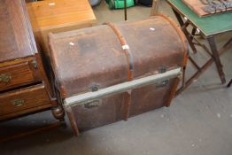 Dome topped steamer trunk