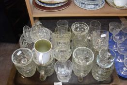 Quantity of assorted glass ware to include beer mugs, tumblers and others