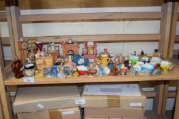 Mixed Lot: Small figurines to include Wade Whimseys, miniature character jugs, resin VW camper