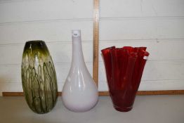 Three various Art Glass vases