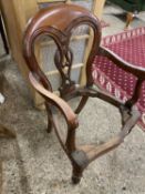 Victorian style dark wood child's or doll chair frame - lacking seat