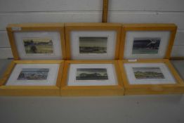 Nicholas Barnham - Collection of six small coloured prints, various Norfolk views