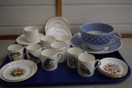 Mixed Lot: Royal Worcester coffee cans and saucers, Hammersleigh coffee cans, Spode Geranium over