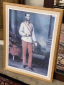 Kiser Franz Josef, coloured print, framed and glazed