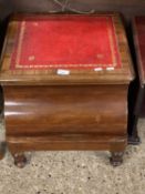 Converted Victorian mahogany step commode with leather top