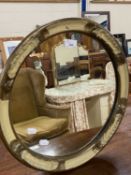 Circular mirror with easel back, 44cm diameter