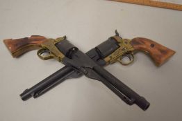 Pair of reproduction revolvers, wall display pieces only