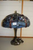 Reproduction Tiffany style dragonfly decorated table lamp