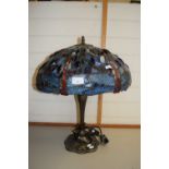 Reproduction Tiffany style dragonfly decorated table lamp