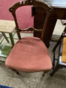 Late Victorian dining chair with pink upholstered seat