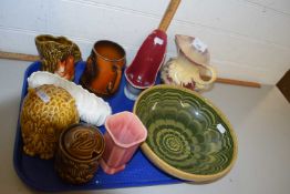 Tray of various mixed ceramics to include a Holkham Pottery bowl and other items