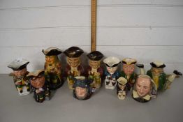 Collection of various Toby and character jugs to include some Royal Doulton issues