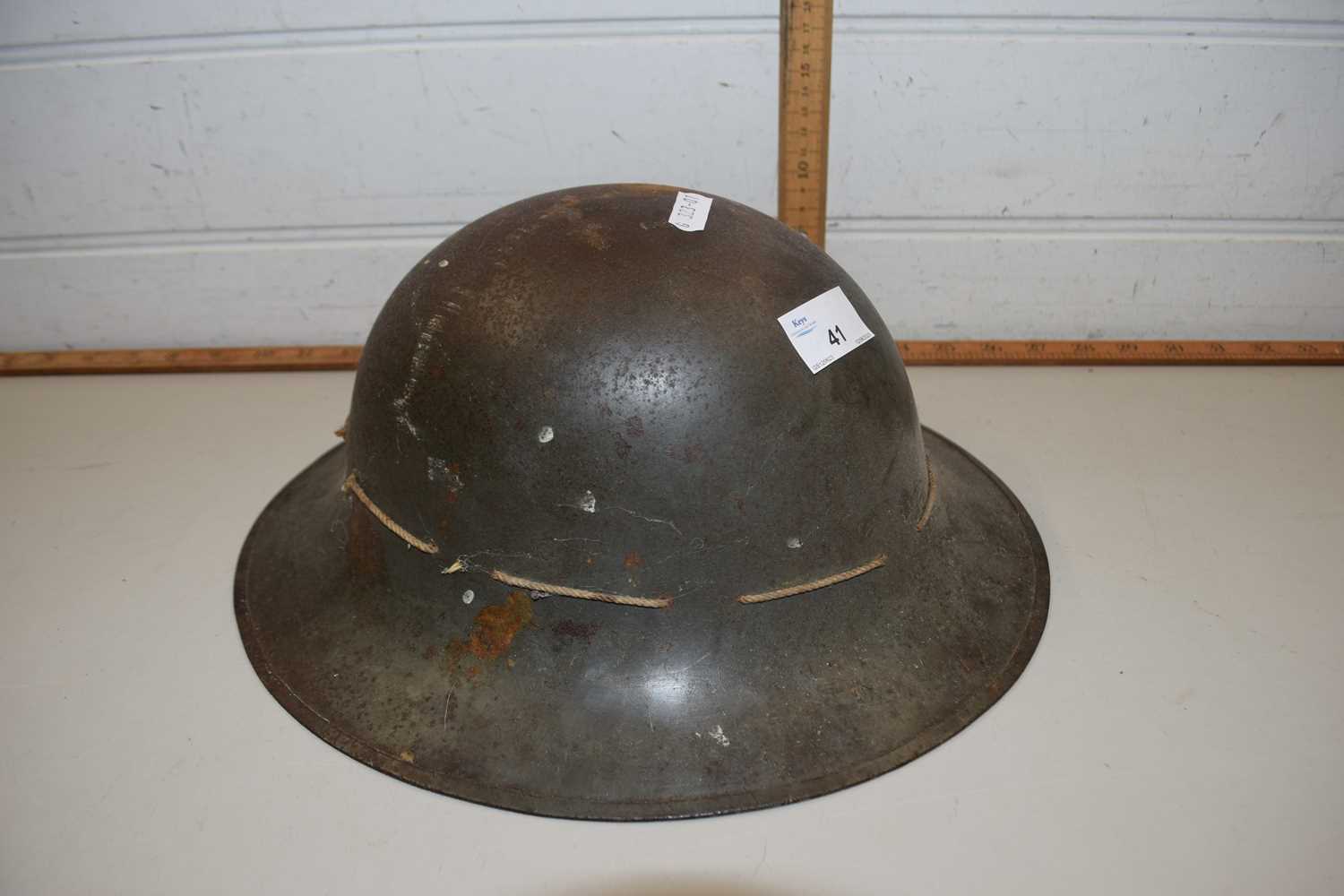 Vintage World War helmet impressed mark 41 to interior