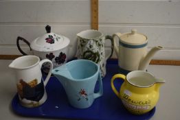 Mixed Lot: Various decorated jugs, tea and coffee pots etc