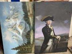 Mixed Lot: 20th Century study of a young Nelson, oil on canvas together with Bowman, study of a