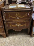 Georgian mahogany pot cupboard with painted decoration (a/f)