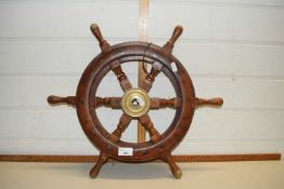 Small wooden boat wheel