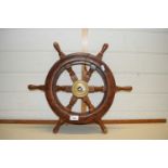 Small wooden boat wheel