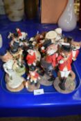 Fox hunting related ornaments to include a range of Border Fine Arts figures