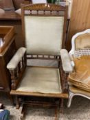 Late 19th Century upholstered rocking chair