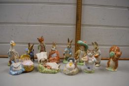 Twelve various Royal Albert Beatrix Potter figures